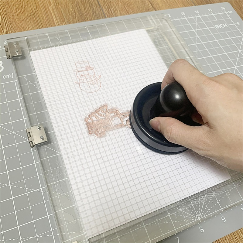 Leimaustyökalu kirkkaille leimasimille scrapbooking-leimasimet käsintehdyt työkalut tasaisen paineen saavuttamiseksi leimasinalustalla tarkkuusprässitarvikkeet askartelu