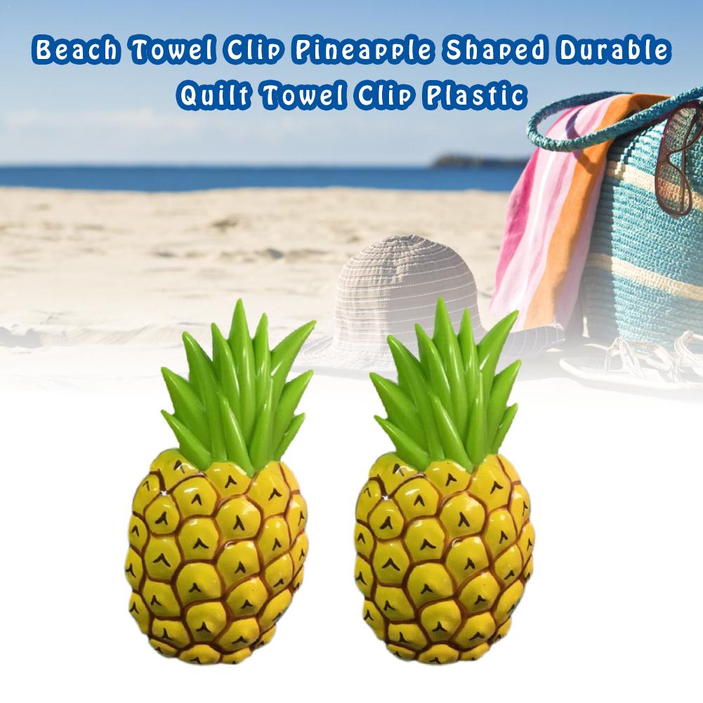 Strandtuch-Clips In Ananas-Design – 4 Stück, Kunststoff, 12 Cm Lang – Halten Handtücher Am Strand, Pool & Garten Fest