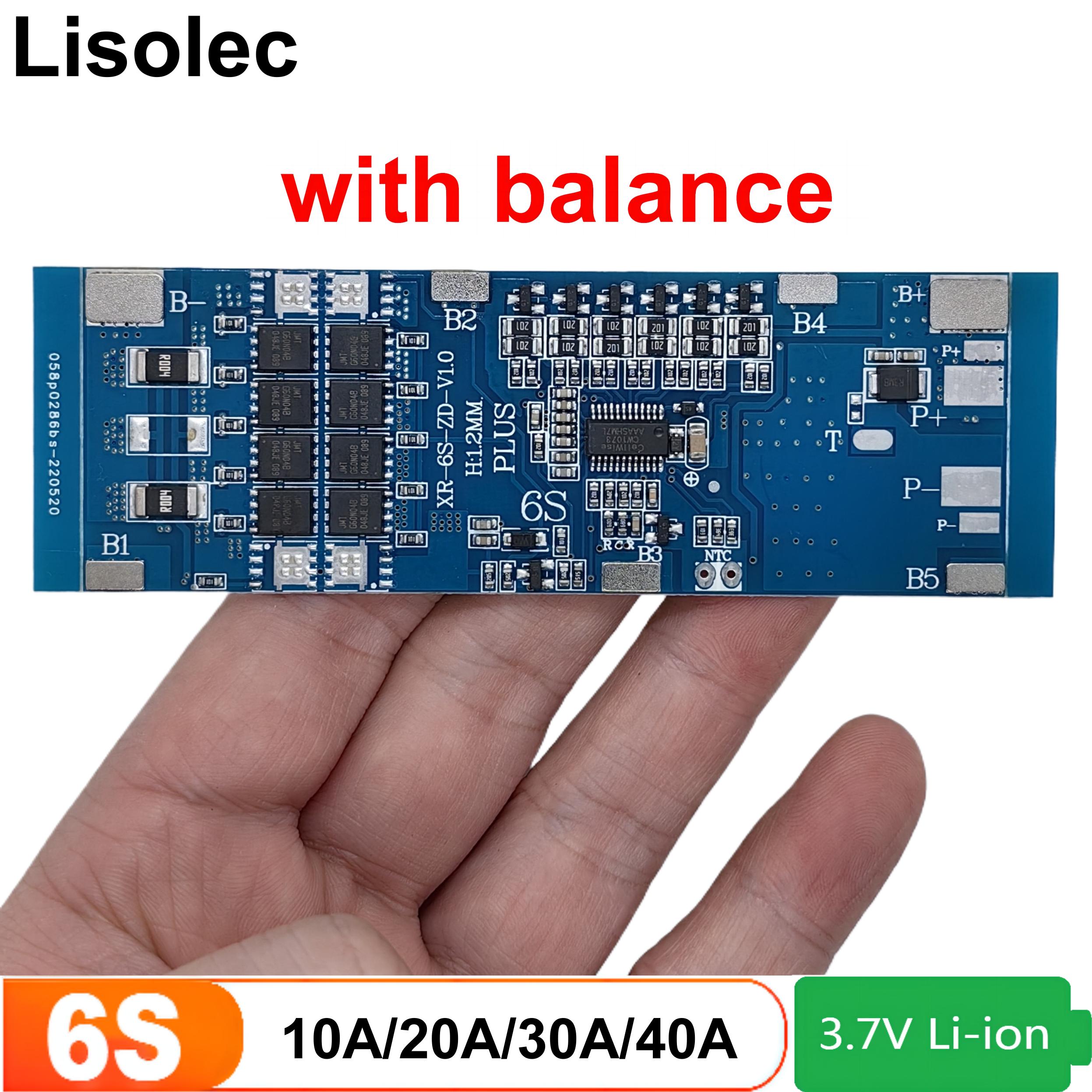 6S1P 6S2P 6S3P BMS 6S 24V 10A 20A 30A 40A Ladung Entladung Schutz Bord für 22,2V 25,2V 18650 21700 Li-Ion Batterie Pack