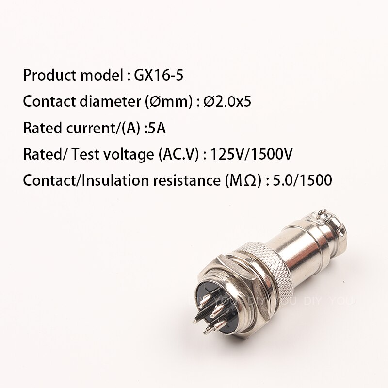 1Set GX16 Moer Type Mannelijke &amp; Vrouwelijke Elektrische Connector 2/3/4/5/6/7/8/9/10 Pin 16Mm Luchtvaart Socket Plug Draad Panel Connectors: GX16-5 Nut type