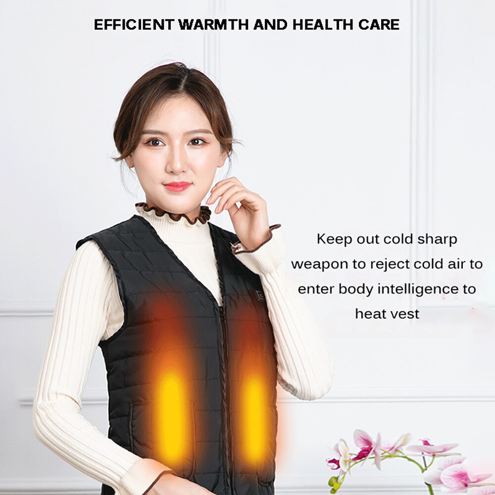 Men Women Outdoor USB Infrared Heating Vest Flexible Electric Thermal Winter Warm Jacket Clothing for Fishing Cycling Riding