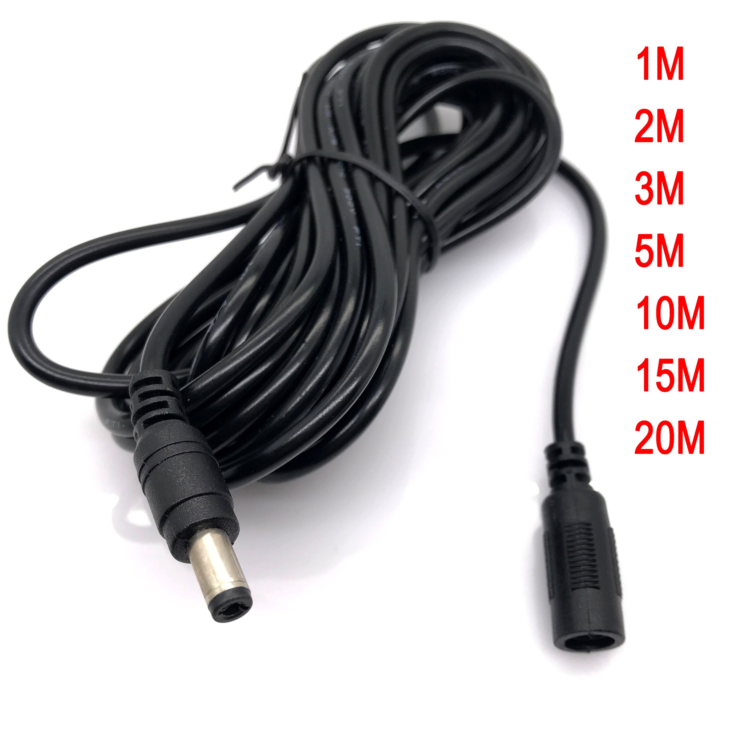 10m 5m 3M 2m 1m 5.5 x 2.1mm DC Power connector Jack Adapter lead cord 12v cable DC female Male extension external Plug Monitor