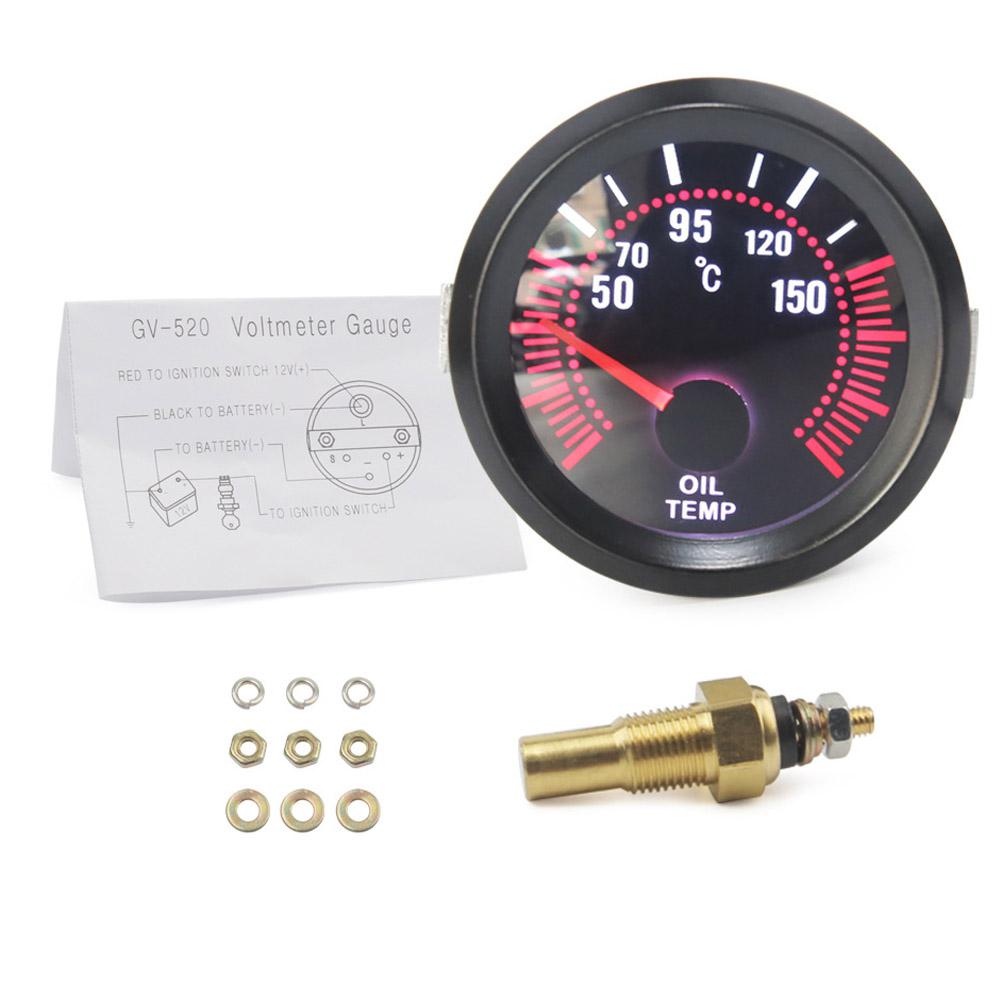 Himiss 2 "52Mm Smoke Lens Turbodrukmeter Bar/Water Temp/Olie Temp/Olie Druk/voltmeter/Toerenteller Auto Gauge: Oil temperature