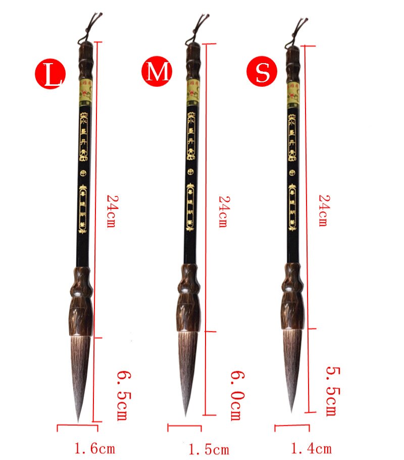 Chinese calligraphy brush pen hopper bear hair larger regular script hopper-shaped painting brush practice calligraphy brush