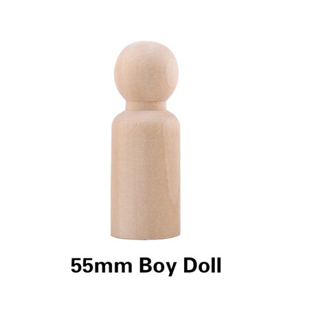 Baby Toys 10pcs Peg Dolls Maple Wood Wedding Dolls Home Decor Diy Nature Wooden Dolls Montessori Toy Baby Products 35/43/55/65mm: 55mm Boys