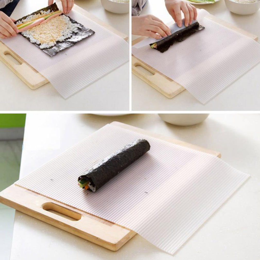 Alfombra para Sushi de silicona de alimentaria, máquina de hacer tartas enrollables de arroz, seguros y duraderos utensilios de cocina, artículos para el hogar
