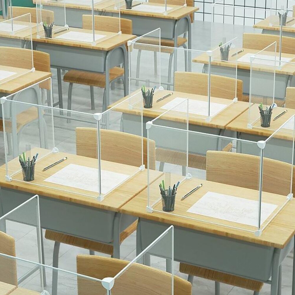 Kindergarten baffle desk transparent partition school eating partition board canteen student table anti droplets 2 people