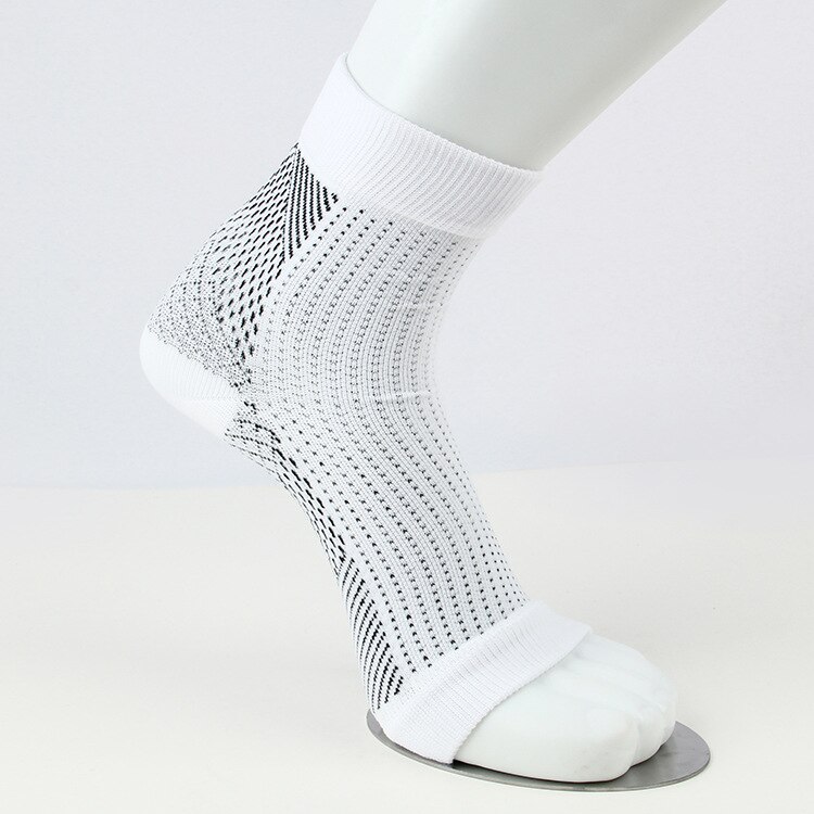 Unisex Compression Ankle Socks Anti Fatigue Pressure Circulation Open Toes Breathable Plus Size Underwear Socks Men: White / S M
