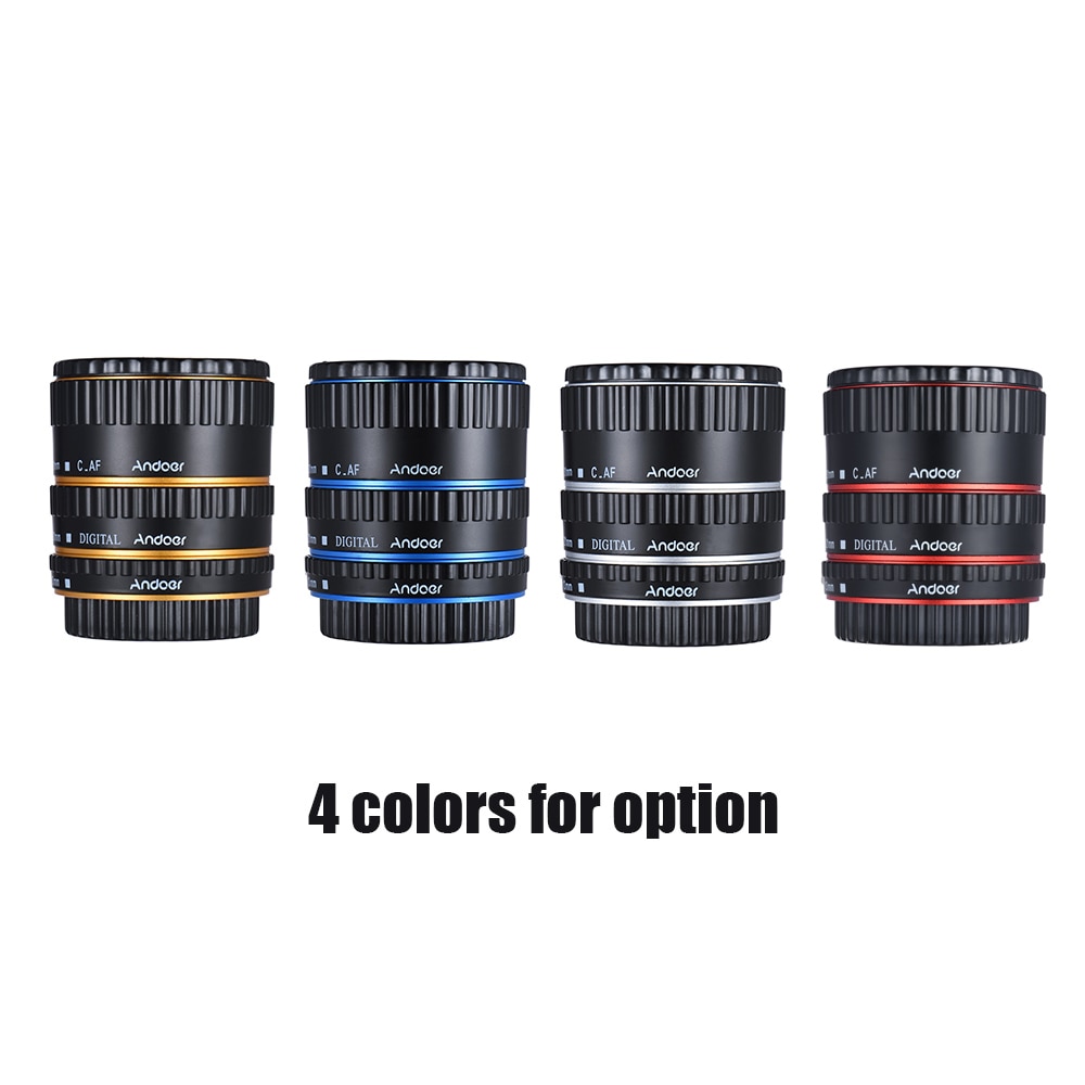 Andoer Colorful Camera Lens Adapter Ring TTL Auto Focus AF Macro Extension Tube Ring for Canon EOS EF EF-S 60D 7D 5D II 550D