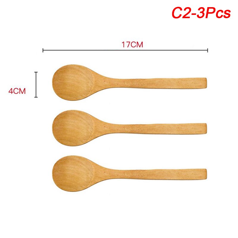 1pc/3 st bambu sylt sked baby honungssked kaffesked delikat kök med krydda liten skopa tesked: C2