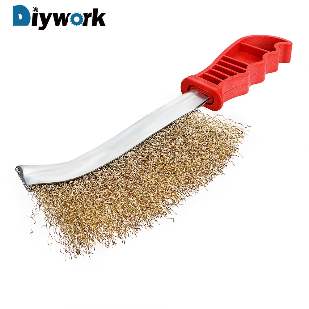 DIYWORK Hand Copper Wire Brush Cleaning Tool Multi Purpose Corrosion Brush Rust Paint Metal Remover