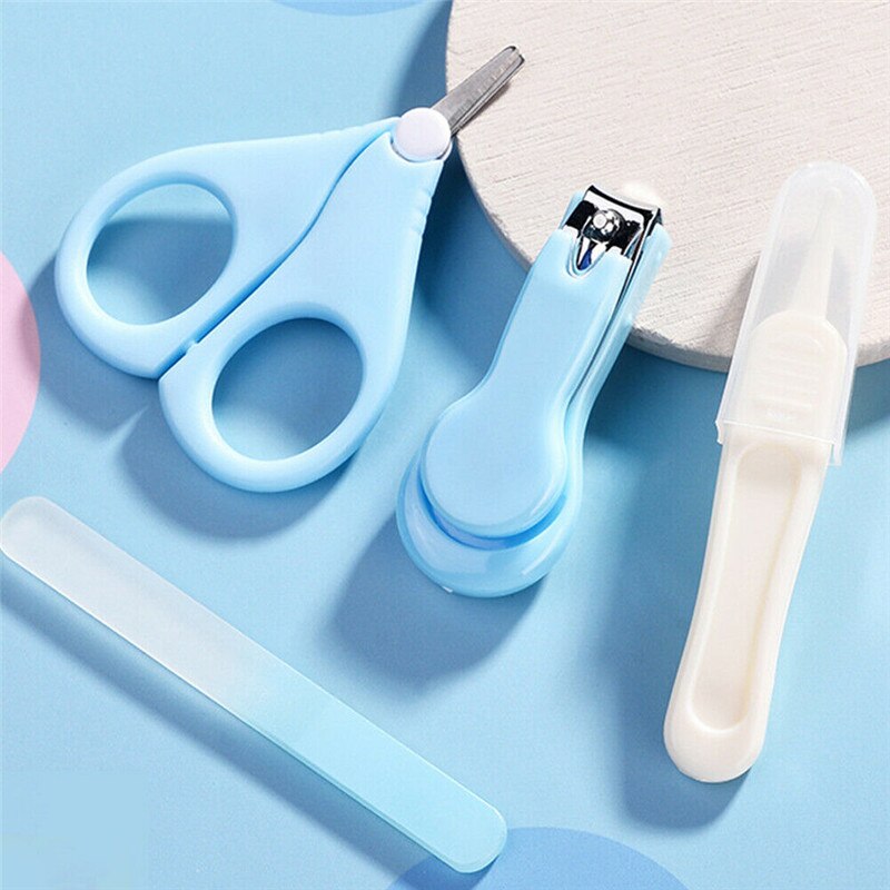 4 stuks/doos baby nagelkunstgereedschap veilige nagelknipper schaar vijl gezondheidssets babyverzorging nagelverzorging gezondheidssets