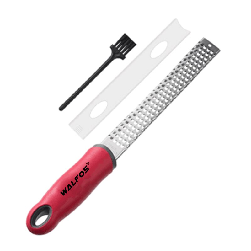 Walfos Multifunction Stainless Steel Lemon Zester Fruit Peeler Cheese Zester Microplane Grater Fruit Vegetable: Red