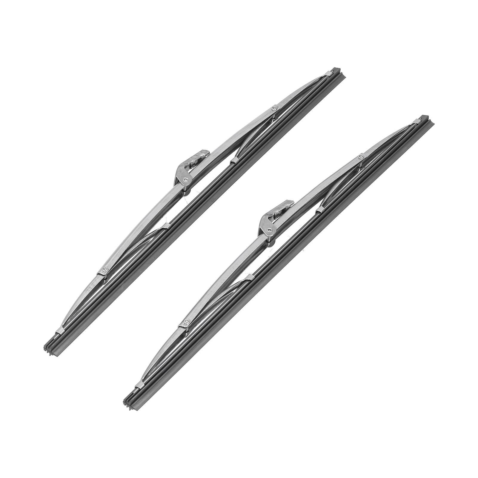 12 Zoll/30,48 cm Frontscheibenwischerblätter, Edelstahl, poliertes Silber, universell für Auto-Frontwischerblätter, Wischerblatt-Set