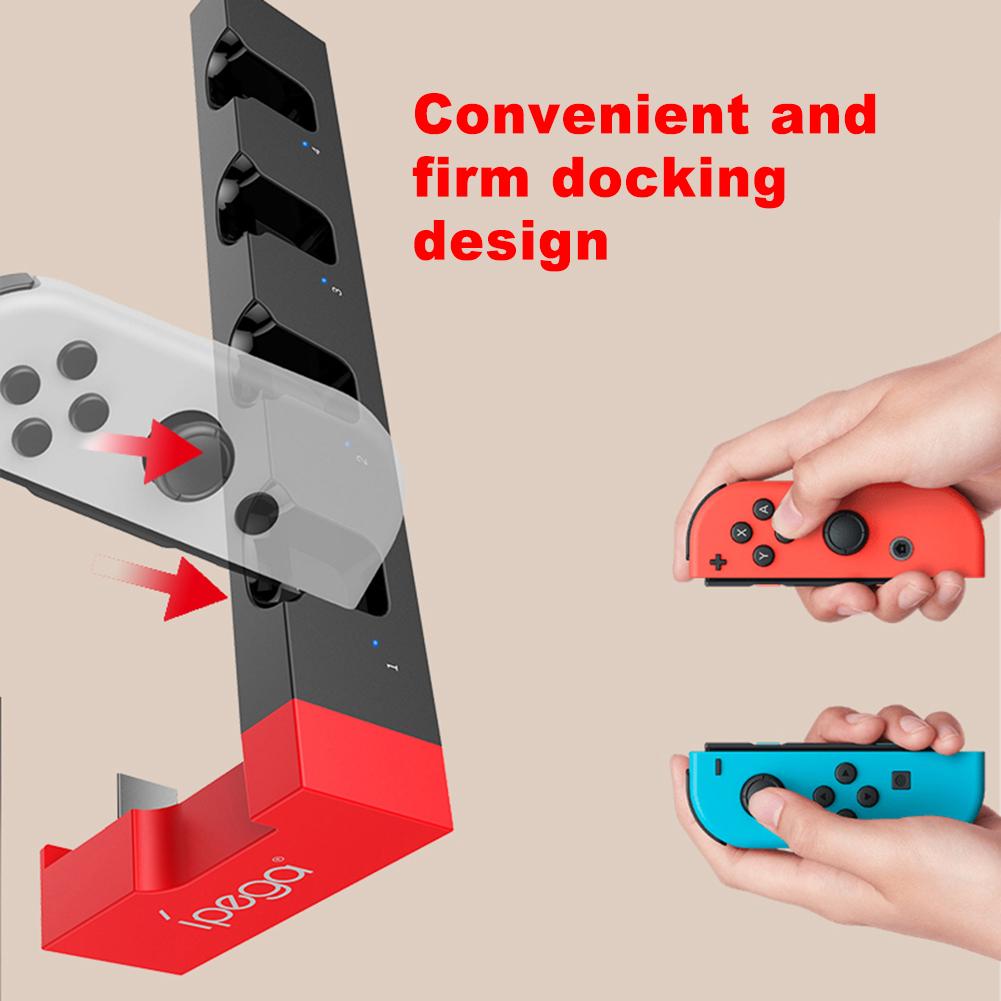 Ladestation mit led-anzeige für nintendo switch und joy-con-controller