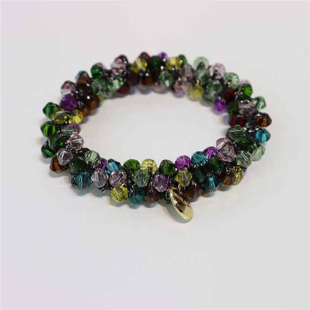 Anneaux de cheveux en perles de cristal pour femmes, attaches de perles, supports de queue de cheval, accessoires pour cheveux, bande élastique pour cheveux, chouchous pour filles, bracelet: Couleur foncée
