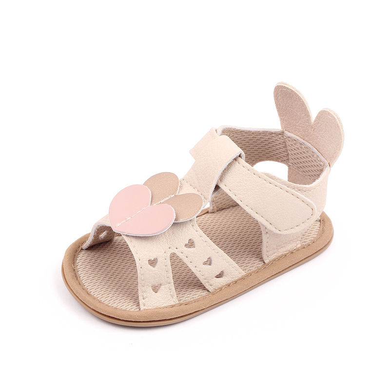 Kleinkind Baby Mädchen SandalsToddler Sommer Schuhe neugeboren Bebes Sandales Gummi Sohle, einzig, alleinig Schuhwerk Pro 1 Jahr niedlich Herz Sandalen: Beige / 13-18 Monate