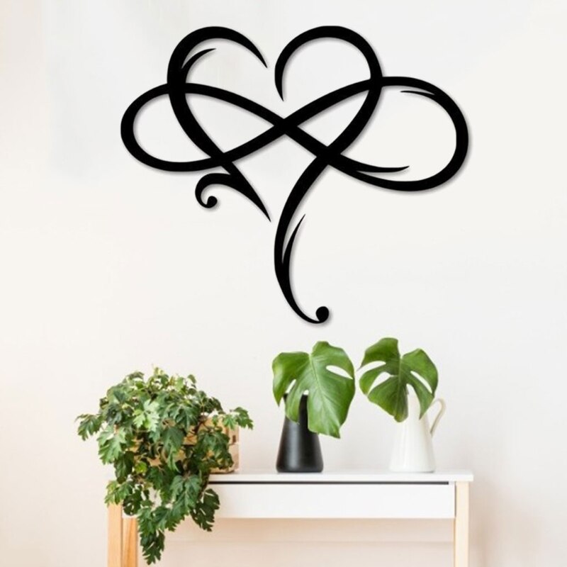 Wall Decoration,Metal Infinity Heart Sign Wall Pendant Art Love Wall Sign Metal Wall Decor