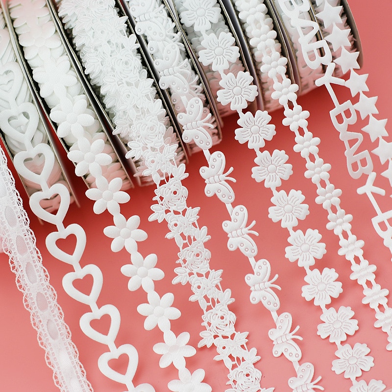 (20 Meter/rollen) Weiß Präge Band Verpackung Weihnachten Band rolle