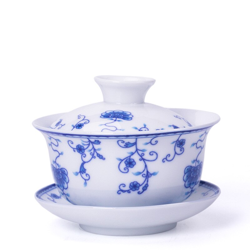 China Hand Painted Tea Set White Porcelain Gaiwan Set Tea Porcelain Pot Set For Travel Beautiful And Easy Kettle: 4