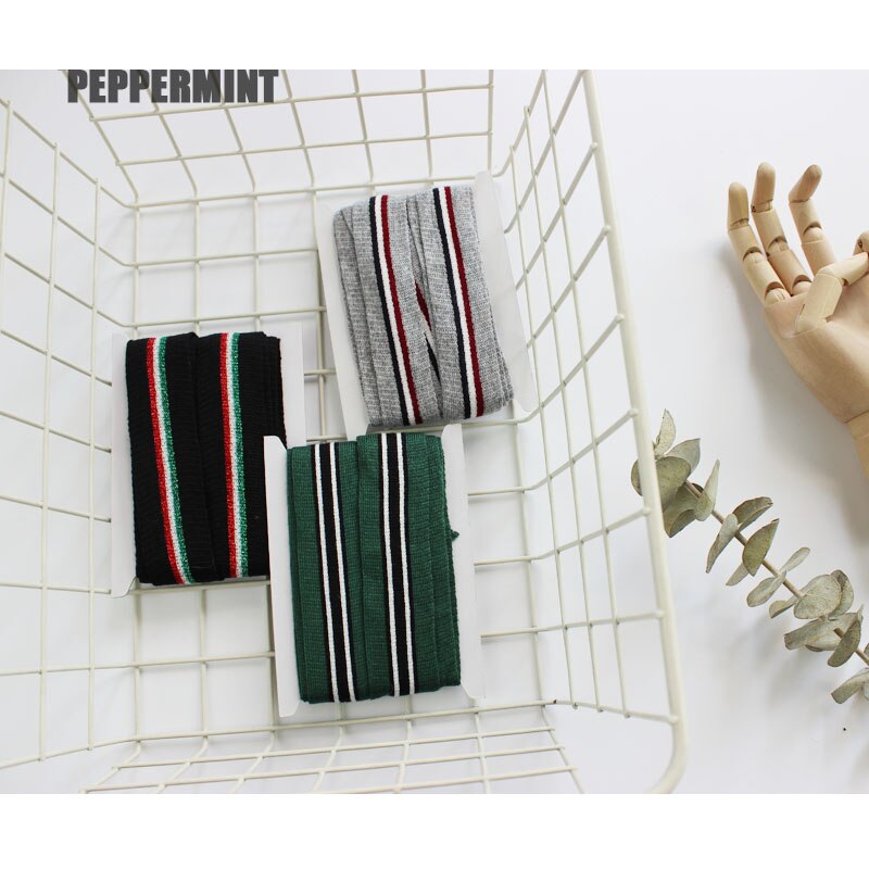 1 meter gestreepte tape, katoenen breiband, sportbroek, stoffen band, rekbare kant, linten, doe-het-zelf kleding, accessoires