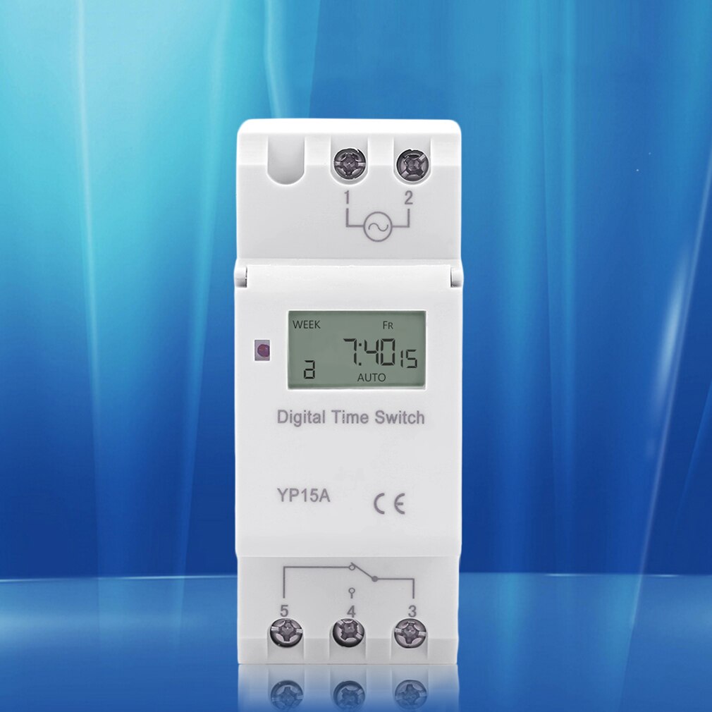 Montato A pannello Digitale LCD Timer Elettronico Timer Programmabile Interruttore di Batteria Al Litio Powered Digital Timer THC 15A AC 220V