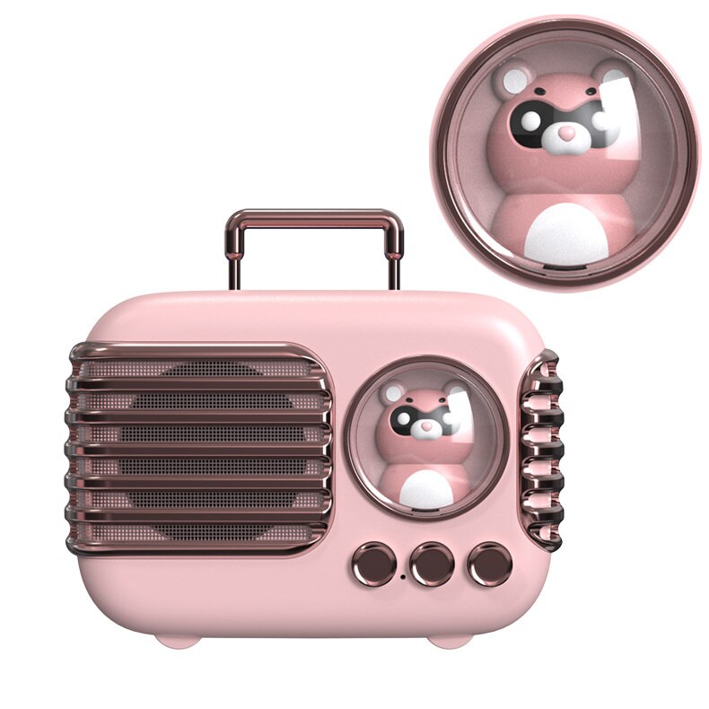 Leuke Bluetooth Speaker Mini Draadloze Mini Stereo Outdoor Draagbare Kaart Subwoofer Meisje: Pink - Raccoon