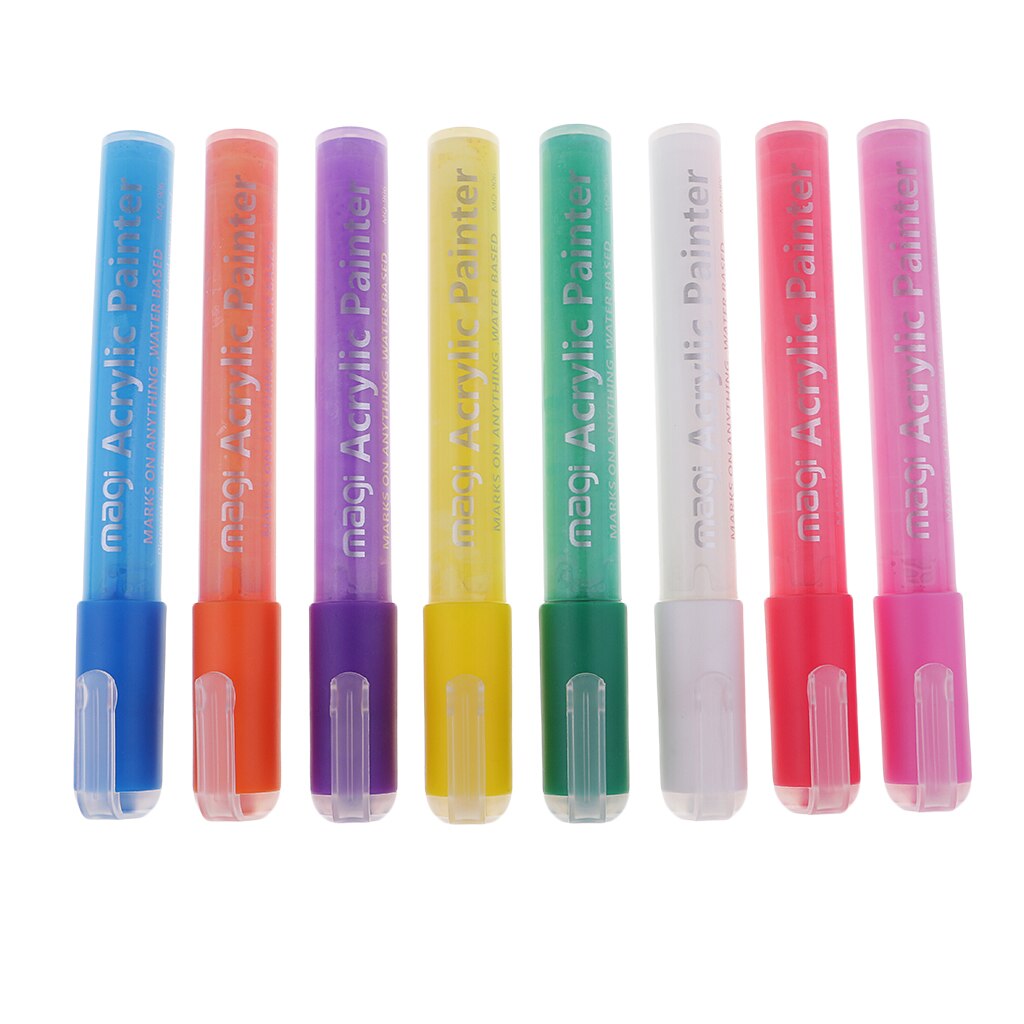 8 farver / sæt akrylmaling markører kunst permanent maleri pen tuschpen