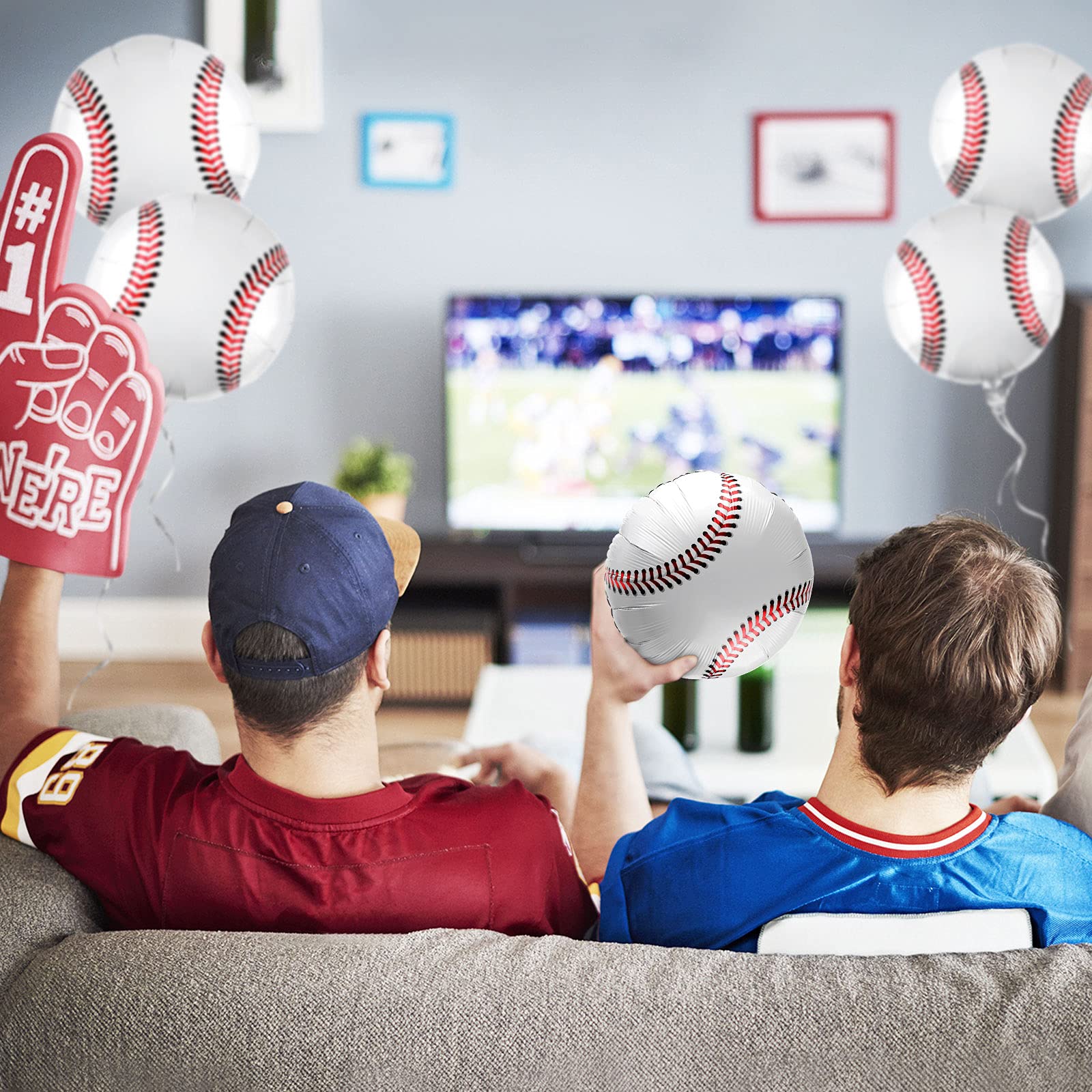 4/8/12 Uds. Globos de aluminio de béisbol de 18 pulgadas suministros para fiestas temáticas de béisbol decoraciones deportivas para fiestas de cumpleaños para niños
