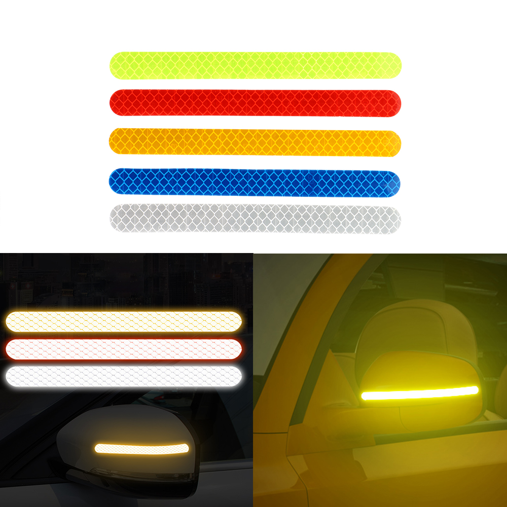 2 Stuks Auto Stickers Reflector Achteruitkijkspiegel Reflecterende Tape Auto Accessoires Exterieur Reflex Tape Reflecterende Strip