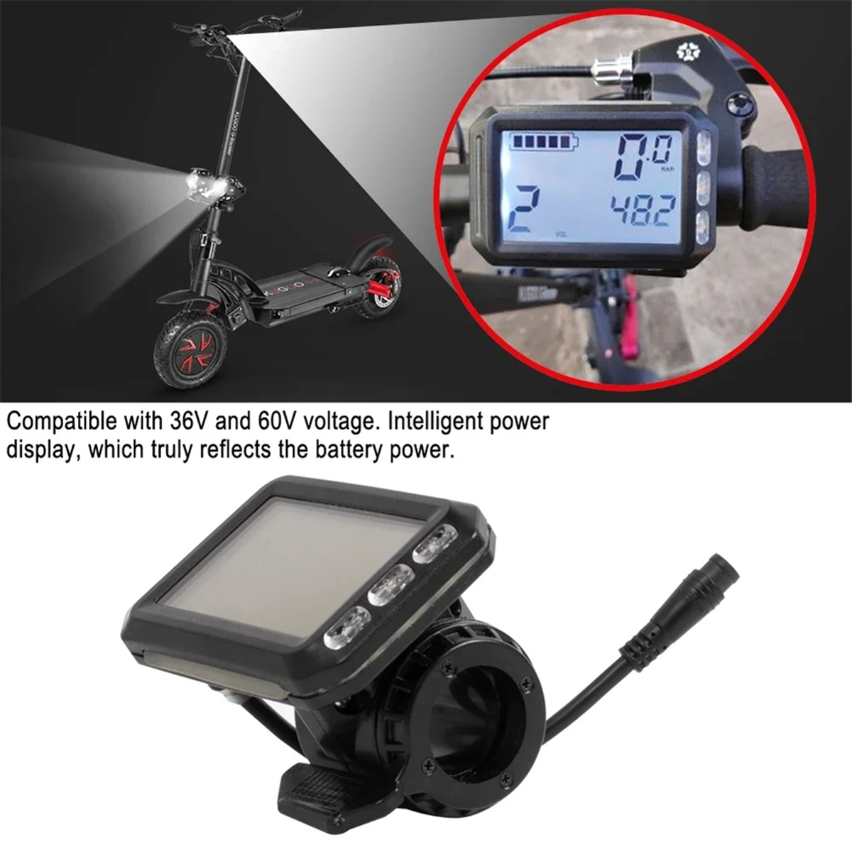 A57T Elektrische Scooter LCD Display Meter 36 V-60 V Panel Display Dashboard voor Kwheel S12 Kugoo G Booster e-Scooter