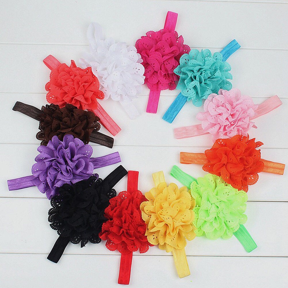 Brand Infant Kid Baby Girl Toddler Lace Flower Hairband Head Wear Headband Accessories Photo Props Party 0-6T