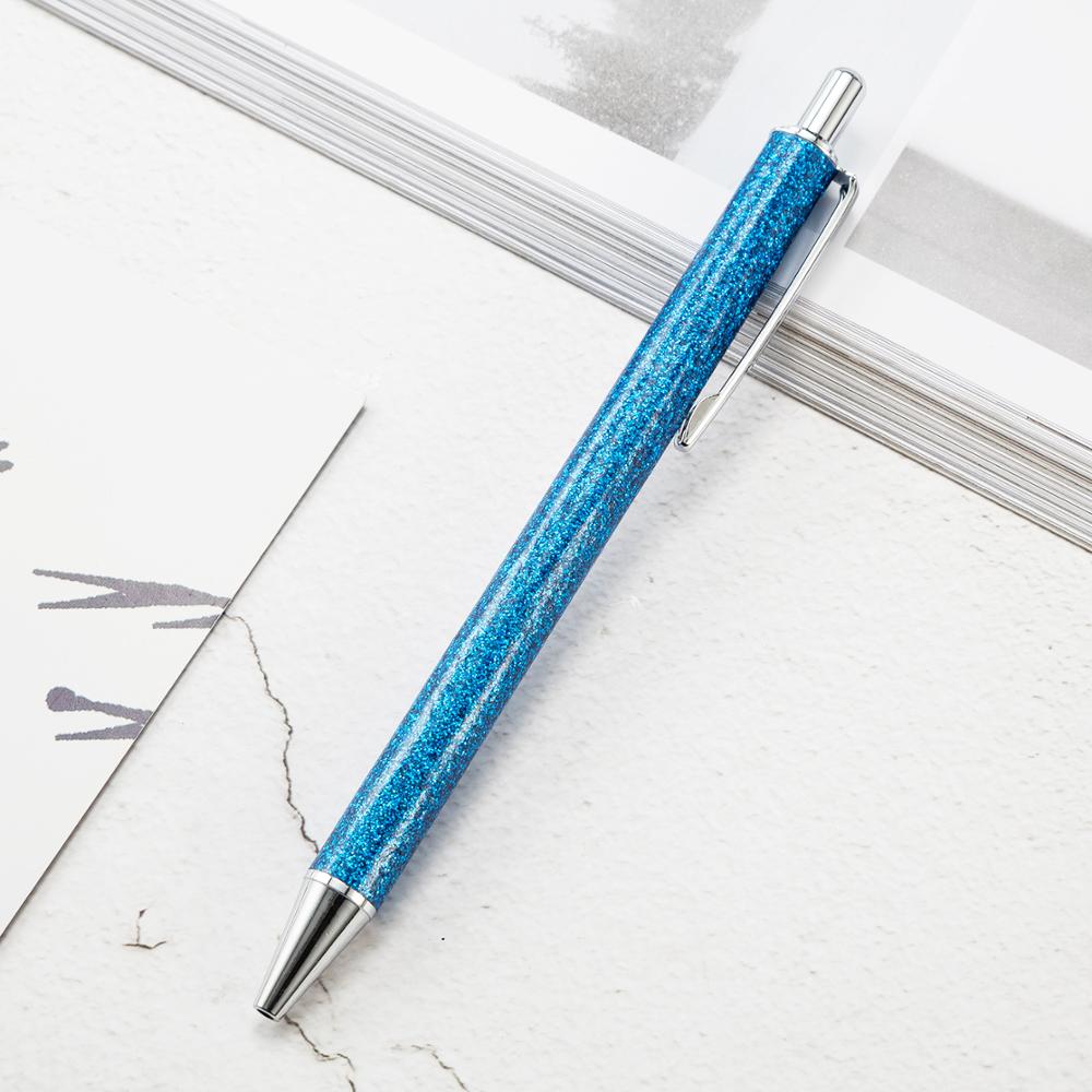 1 Stuks Flash Kristal Pen Metalen Hanger Balpen Kogel 1.0 Mm Briefpapier Kantoor & School Pen Balpen Inkt zwart Blauw