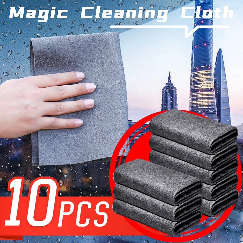Paño de limpieza mágico grueso, trapo de microfibra multiusos, vidrio reutilizable, toallita para ventanas automáticas, trapo de limpieza de espejo de cocina sin pelusa