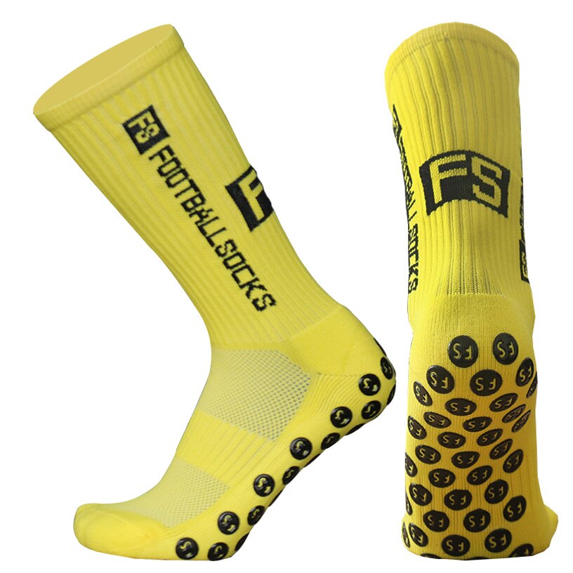 Sports Men Women Anti Slip FS Football Socks Baseball Rugby Grip Soccer Socks: FS yellow