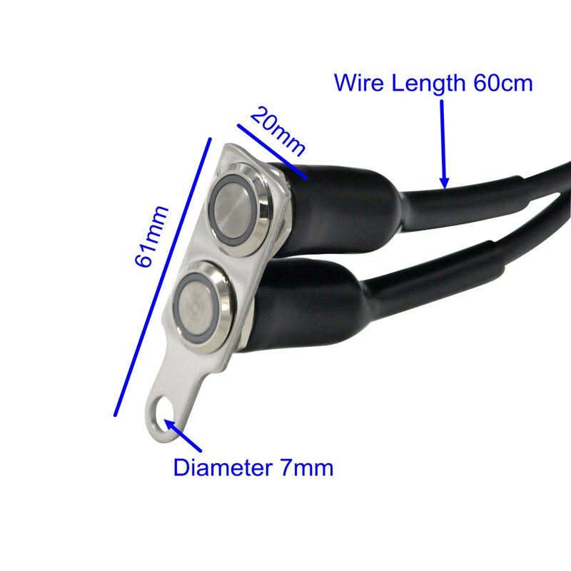 LMoDri Motorcycle LED Switch Waterproof ON-OFF Handlebar Adjustable Mount Stainless Steel Switches Button DC12V Fog Light