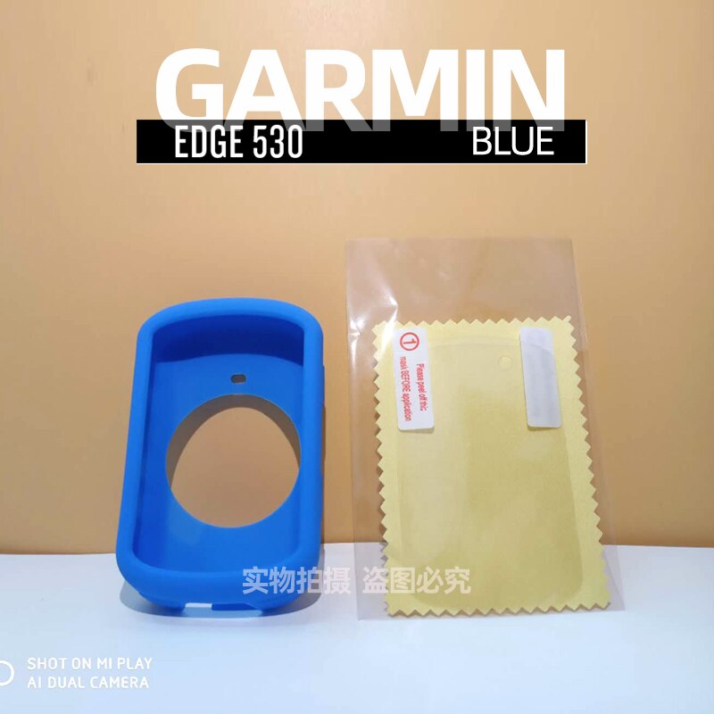 Garmin EDGE 530 funda protectora caso de borde de 520 más 530 de 830 cubierta protectora de silicona GPS de bicicletas ordenador pantalla de protección película: 830 blue