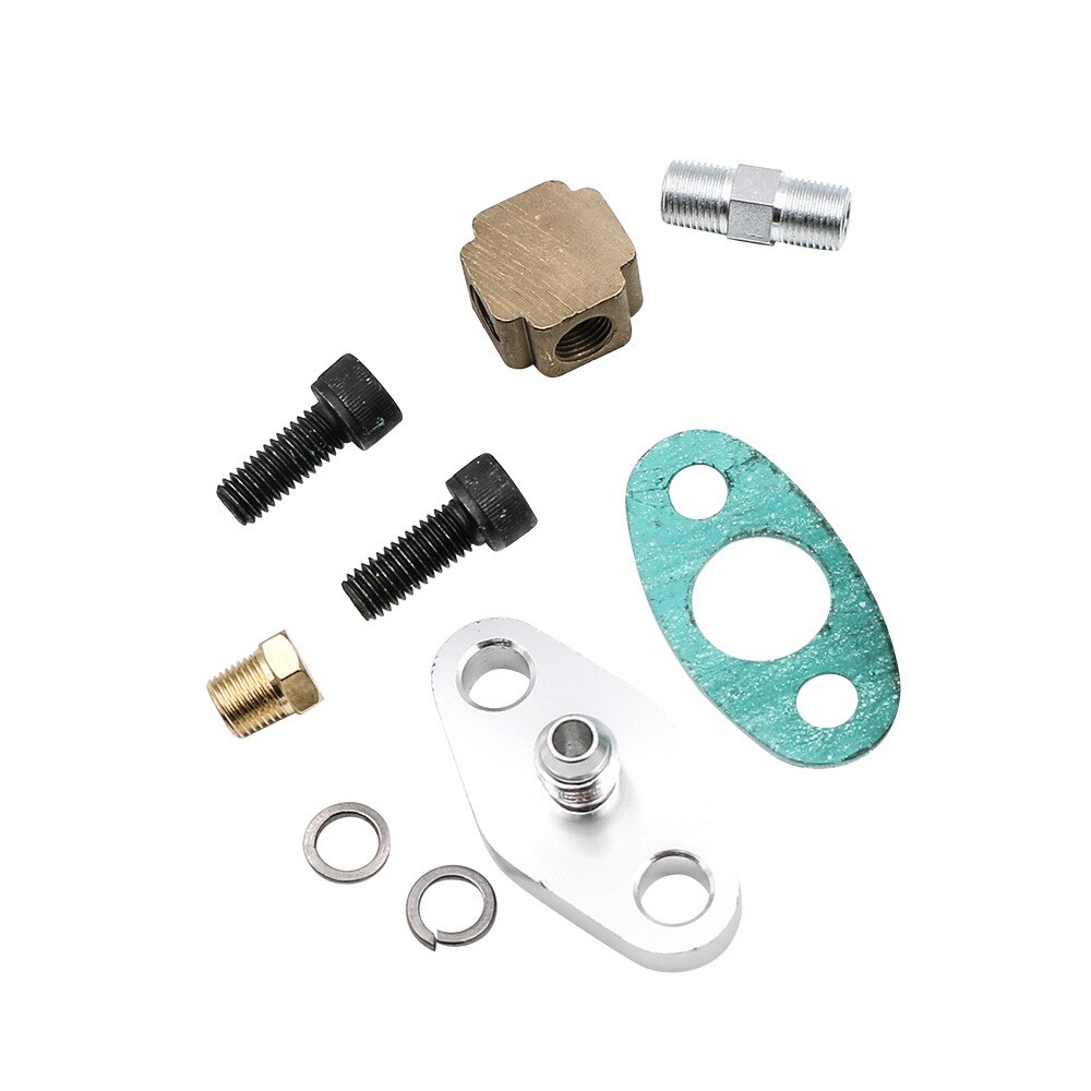 10AN Turbo Steel Braided Turbo Oil Feed Line Return Drain Kit AN10 Swivel Hose Adapter T3 T4 T04e T70 T60 T61
