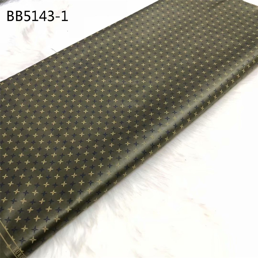 High qquality black color African Cotton Fabric Getzner Bazin Riche for men 5 yards Dubai fabric