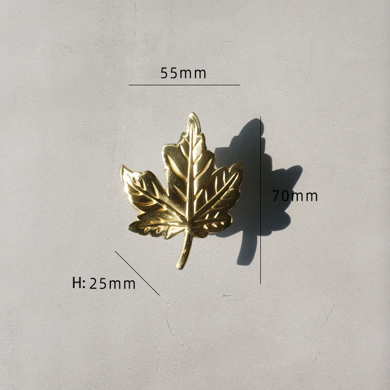 Koperen Handgrepen Esdoorn Bladeren Vormige Handgrepen Golden Massief Messing Kast Deurknoppen Dresser Trekkers Diy Meubels Handvat Hardware: maple leaves-R
