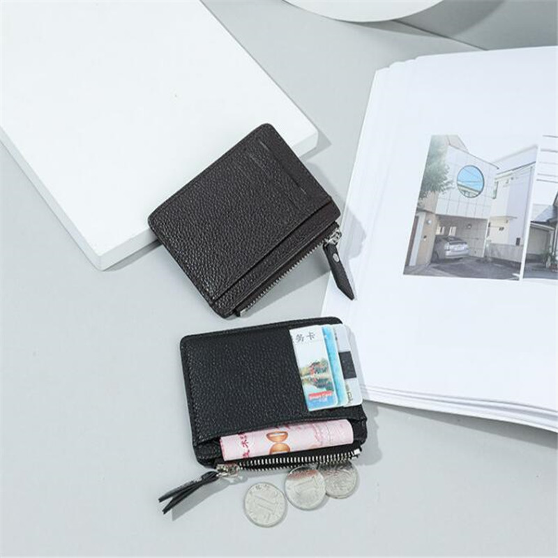 Mini ID Card Holders Bags Men/Women Business Credit Card Holder PU Leather Slim Bank Card Case Organizer Wallet Zipper