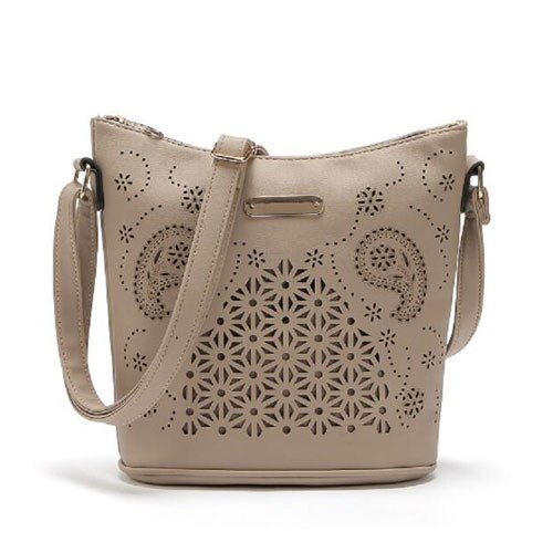 REPRCLA évider femmes seau sacs Vintage sac à bandoulière bandoulière haute capacité femmes Messenger sacs dames sacs à main: apricot