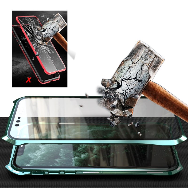 360 Volledige Beschermhoes Voor iphone 11 case Metalen Magnetische Adsorptie Voor iphone 11 pro max Gevallen Cover Bumper Coque