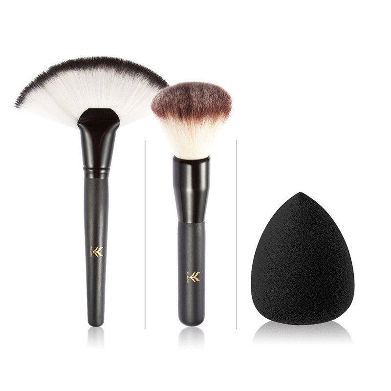 3 stuks/set huamianli make-upset 2 stuks make-upkwasten poederblushkwast  +1pc waterdruppel cosmetische puff cosmetische make-upkits gereedschap: Default Title
