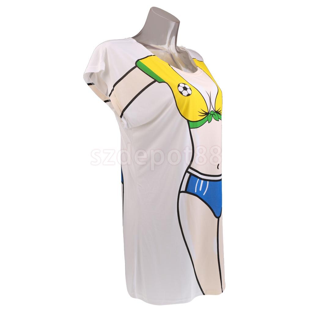 Bikini drôle imprimé femme robe plage fête cache-haut T-Shirt maillots de bain pyjamas déguisement
