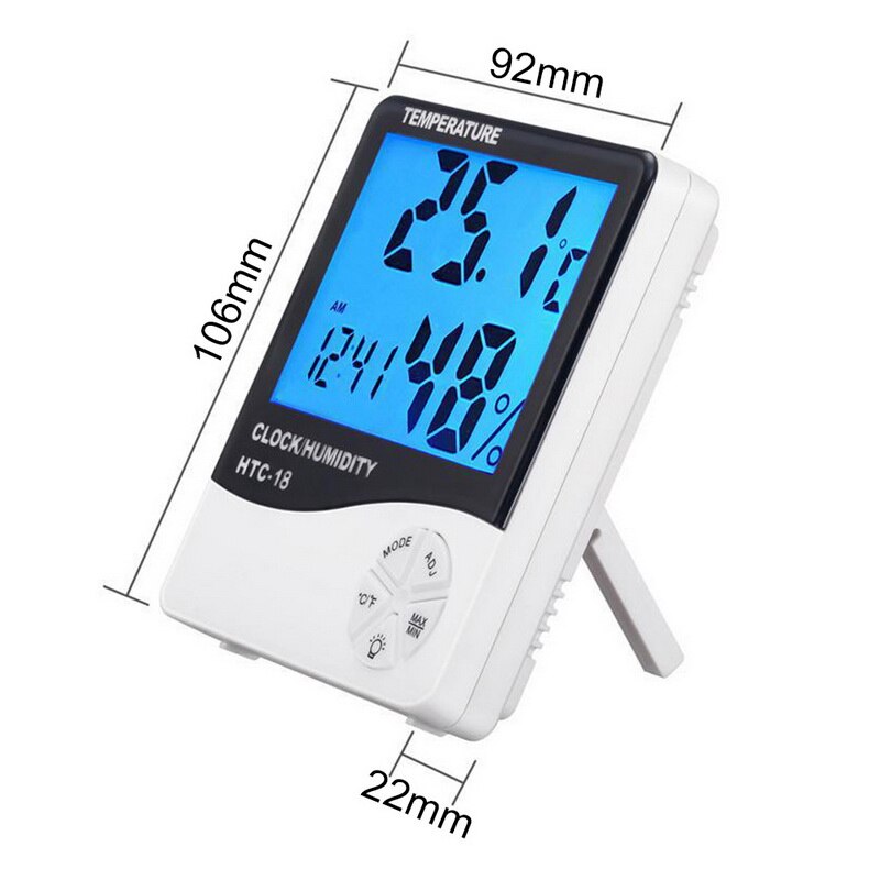 HTC-2/HTC-2A/HTC-6/HTC-18 LCD thermomètre hygromètre électronique numérique extérieur intérieur C / F thermomètre hygromètre réveil