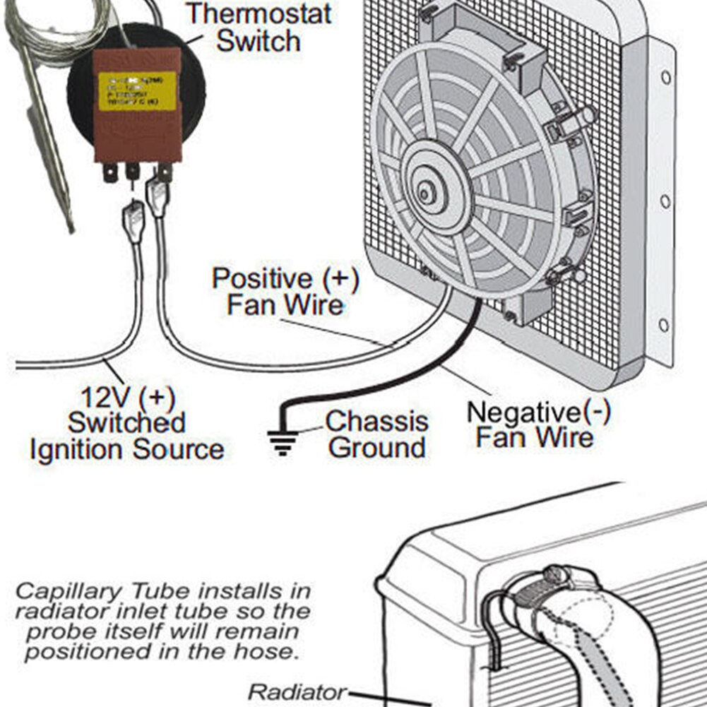 Bil blæser kontrol switch strøm justerbar udskiftning let installation start højtydende køling radiator kapillær termostat