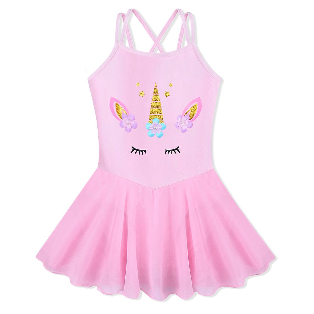 Baohulu Meisje Mouwloze Ballet Jurk Cartoon Print Ballet Tutu Praktijk Prestaties Gymnasitics Turnpakje Sales Ballet Kostuum