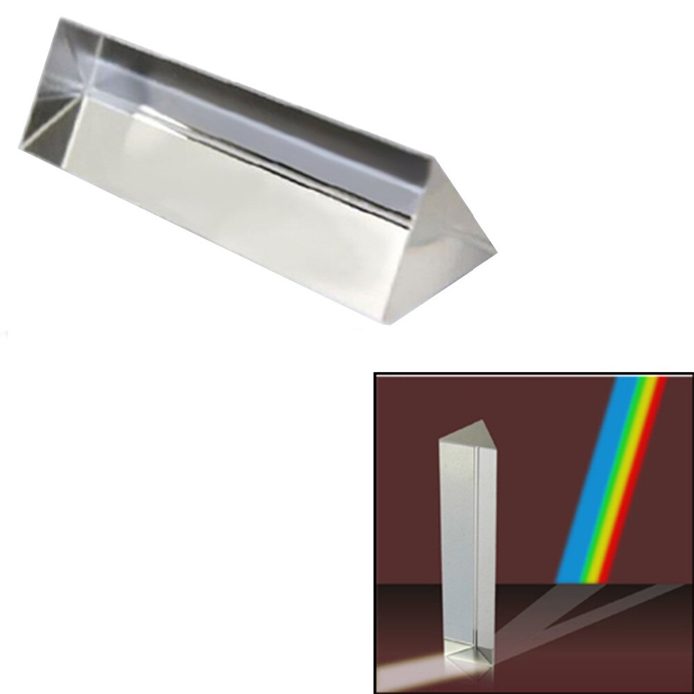 Gosear 7.8CM Optische Glas kristal Triple Driehoekig Prisma voor Natuurkunde Onderwijs Lichtspectrum prisme prisma cristal