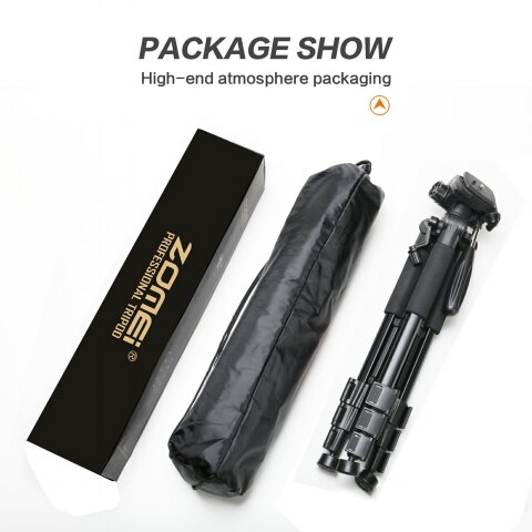 ZOMEI Q111 Aluminium Professionelle tragbar Reisen Aluminium Kamera Stativ &Ampere; Pfanne Kopf für SLR DSLR Digitalkamera: Schwarz